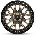 Baja Built Lite Brite Outlaw 17x9 5x5 -25mm 4 Offset Glossy Black Finish Glossy Black Beadlock Ring For Jeep JK JL JT