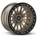 Baja Built LiteBriteOutlaw 17x9 6X5.5 -12mm 4.5 Offset Satin Graphite Finish Matte Black Beadlock Ring For Bronco
