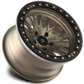 Baja Built LiteBriteOutlaw 17x9 6X5.5 -12mm 4.5 Offset Satin Graphite Finish Matte Black Beadlock Ring For Bronco