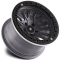 Baja Built Maverick 17x9 6X5.5 -12mm 4.5 Offset Glossy Black Finish Glossy Black Beadlock Ring For Bronco