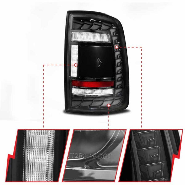 ANZO 19-24 RAM 2500 Sequential LED Taillights - Black