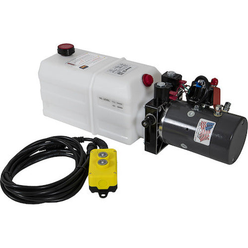 BUYERS 4WAY DC POWER UNITELECTRIC CONTROLS HORIZONTAL 1.5 GALLON POLY RESERVOIR