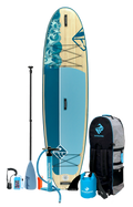 BOARDWORKS SHUBU KANALOA 10FT4IN INFLATABLE PADDLEBOARD BAMBOO/BLUE