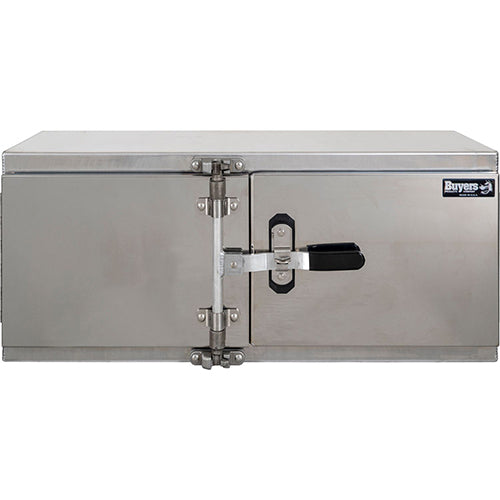 18X18X48 INCH SMOOTH ALUMINUM UNDERBODY TRUCK TOOL BOXDOUBLE BARN DOOR CAM LOCK HARDWARE