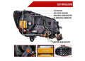 W205 PROJECTOR HEADLIGHTS GLOSSY BLACK HOUSING AND CLEAR LENS - SEQUENTIAL TURN SIGNAL - HALOGEN MODELS ONLY