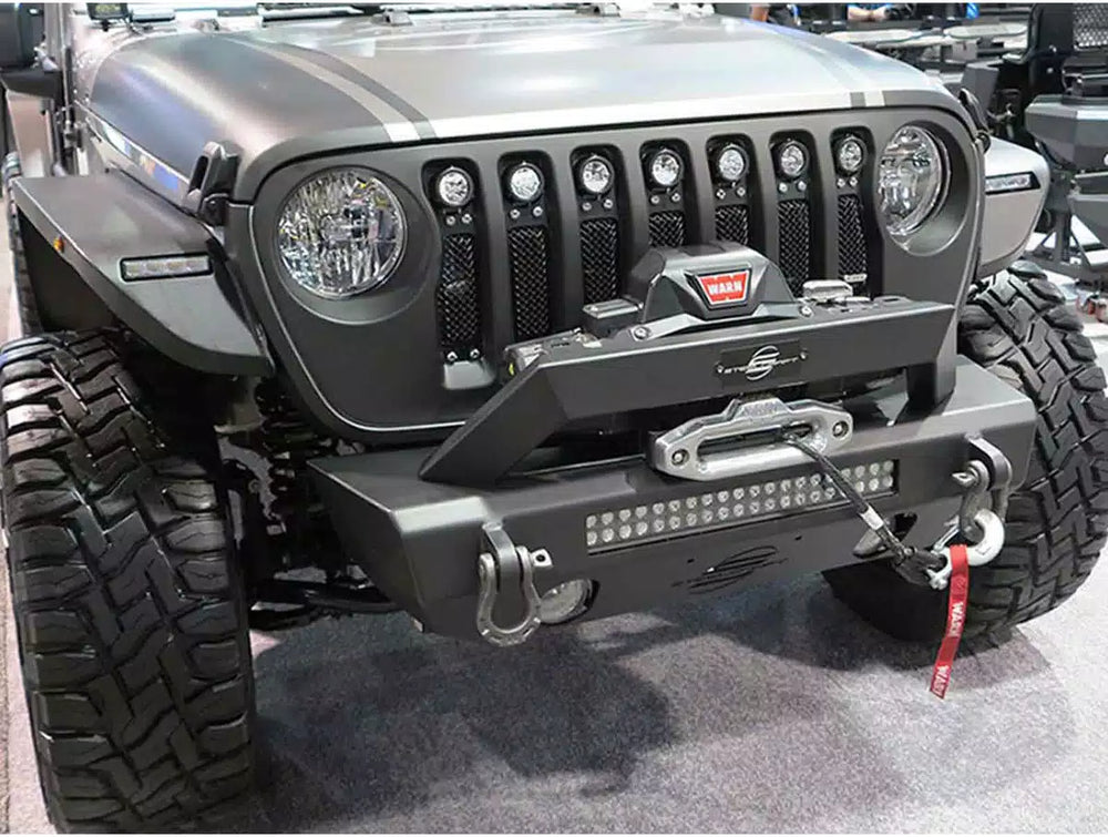 0718 WRANGLER JK/JL TEXTURED BLACK STUBBY FRONT BUMPER
