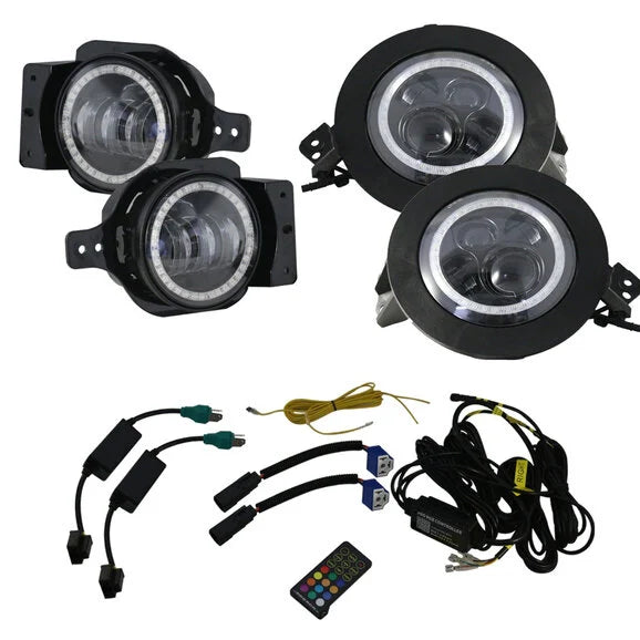 9 INCH LED RGBW HEADLIGHTS & FOG LI