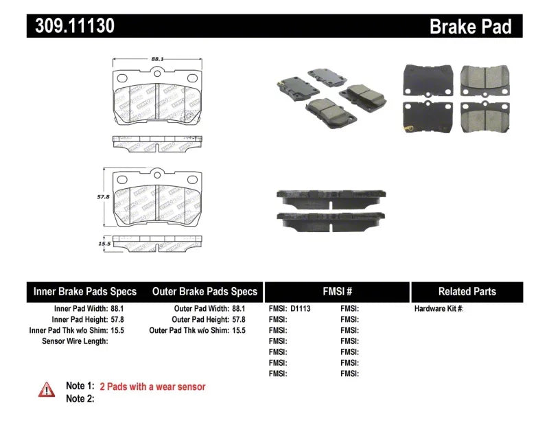OE POSI QUIET COATED BRAKE KIT 2 WH