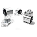 92-95 Civic Polished Aluminum Conversion Engine Mount Kit 3 Bolt Post Mount Only B/D Series Manual/Auto 2 Manual/Hydro Solid Polished Aluminum No Bushings Innovative Mounts