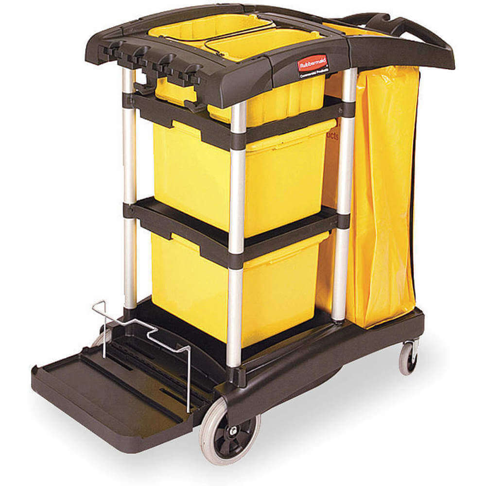 HIGHCAPACITY JANITORAL CLEANING CART WITH BINS