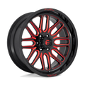 ~(47 lbs. 25X25X13)~ IGNITE 22x10 5x127.00 GLOSS BLACK RED TINTED CLEAR (-18 mm)