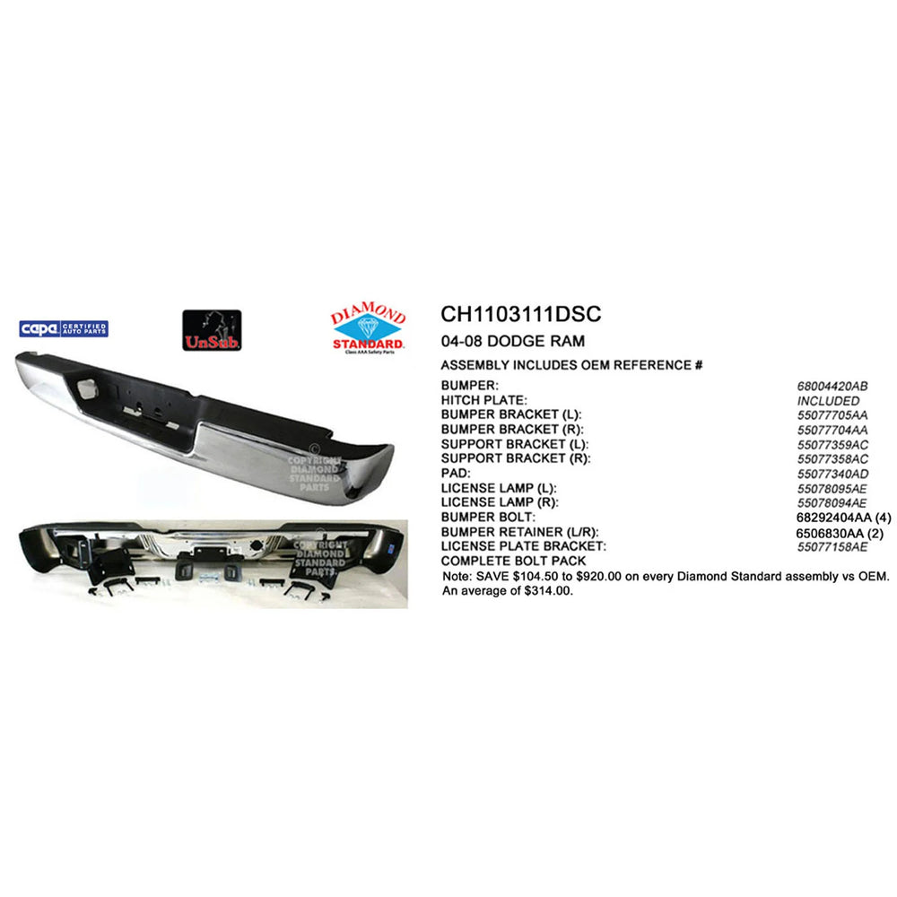CAPA 0408 DODGE P/U (NEW STYLE) W/O SRT10 MODEL; 0509 R1500 MEGA CAB R2500/3500 CH