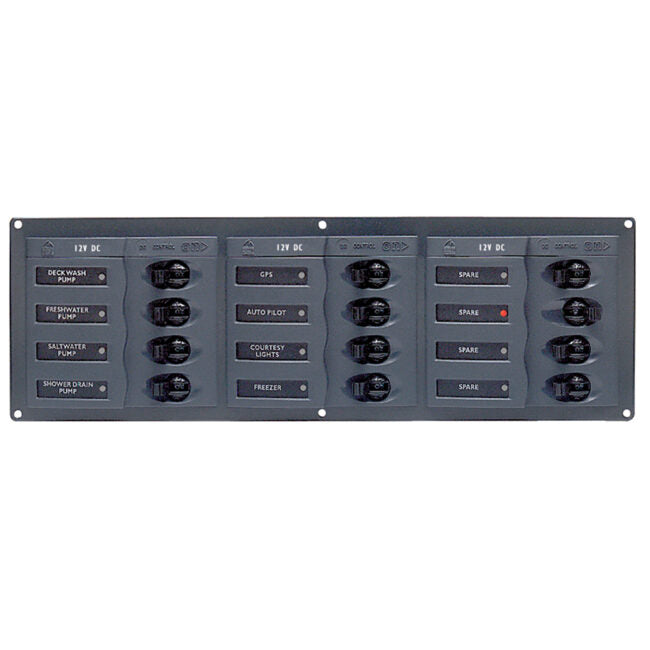 DC PANEL - 12-WAY - NO METER - HORI