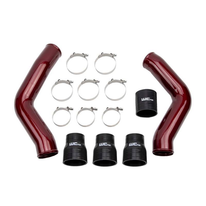 2013-2018 6.7L Cummins Driver and Passenger Side 3.5in Intercooler Pipe Kit Sparkle Bomber Orange