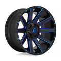 ~(60 lbs. 27X27X15)~ CONTRA 24x12 5x127.00/5x139.70 GLOSS BLACK BLUE TINTED CLEAR (-44 mm)