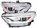 PROJECTOR HEADLIGHTS OE STYLE CHROME HOUSING AND CLEAR LENS AMBER REFLECTOR WITH SWITCHBACK LED SEQUENTIAL TURN SIGNAL BREATHING LIGHT EFFECT - USES STOCK D2S HID BULBS