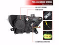 PROJECTOR HEADLIGHTS OE STYLE CHROME HOUSING AND CLEAR LENS AMBER REFLECTOR WITH SWITCHBACK LED SEQUENTIAL TURN SIGNAL BREATHING LIGHT EFFECT - USES STOCK D2S HID BULBS