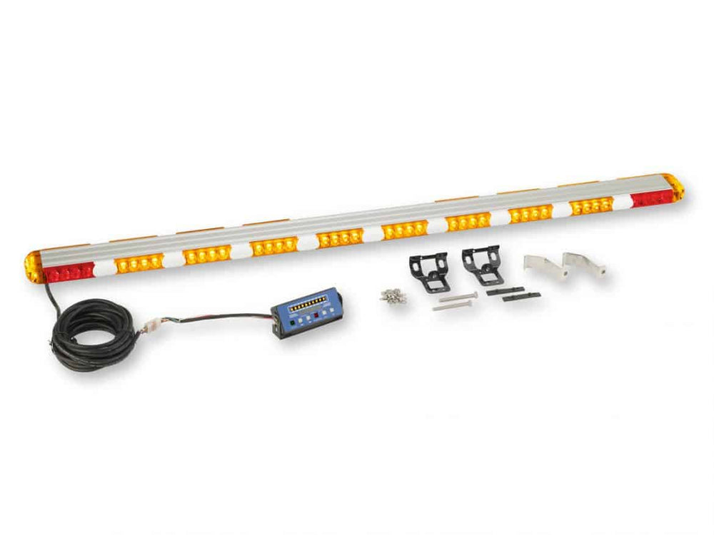 34IN LED STROBE LIGHT BAR 56 AMBER 1W LED 864MM 12V BRACKET MOUNT