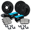 R1 E- Line Series Brake Rotor - D/S - Black w/ Ceramic Pads Hdw Fits Nissan 200SX