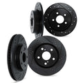 R1 17-19 Honda CR-V Front & Rear Drill/Slot Carbon Coated Rotor Set w/Optimum Pads