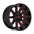 ~(44 lbs. 23X23X13)~ CONTRA 20x10 6x135.00/6x139.70 GLOSS BLACK RED TINTED CLEAR (-19 mm)