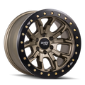 ~(50 lbs. 22X22X10)~ DT-1 (9303) SATIN GOLD W/SIMULATED BEADLOCK RING 20X9 8-165.1 0mm 130.8mm