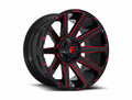 ~(41 lbs. 23X23X12)~ CONTRA 20x9 5x139.70/5x150.00 GLOSS BLACK RED TINTED CLEAR (1 mm)
