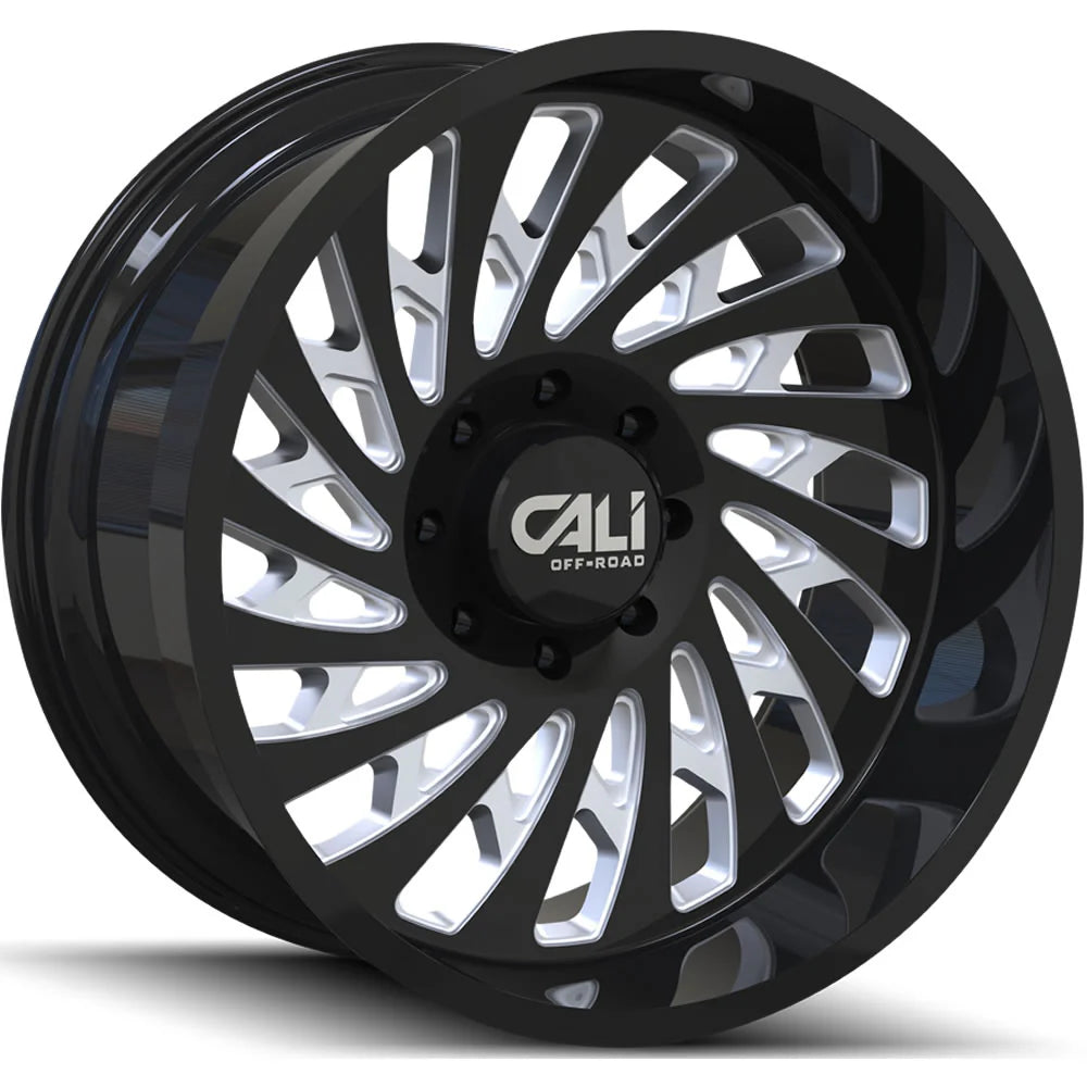 ~(62 lbs. 26X26X13)~ SWITCHBACK (9108) GLOSS BLACK/MILLED 24X12 5-127 -51MM 78.1MM
