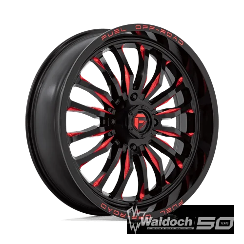 D822 22X7 4X137 G-BLK MILL-RED 13MM