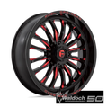 D822 22X7 4X137 G-BLK MILL-RED 13MM