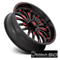 D822 22X7 4X137 G-BLK MILL-RED 13MM