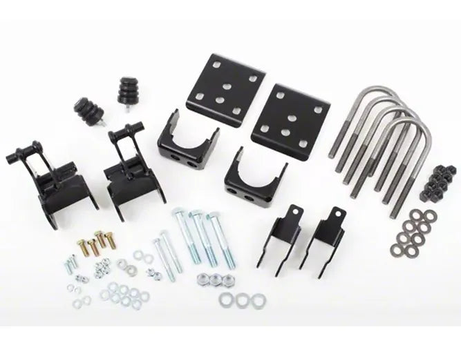 2009-13 FORD F-150 2WD REAR KIT ONLY 4 INCH DROP ALL CABS INCLUDES FLIP KIT FRONT LIFT HANGER BRACKETS AND SHOCK EXTENDERS