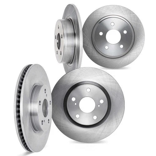 DFC 04-09 Kia Spectra5 Front & Rear Drilled & Slotted Silver Rotors