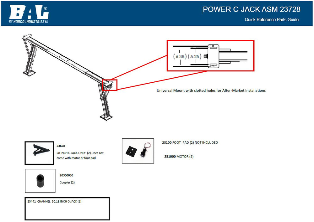 C-JACK ASSEMBLY 28' PWR DRIVE UNIV