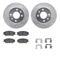 R1 03-06 Dodge Verna Front Drilled & Slotted Silver Brake Rotor Set w/Optimum OE Pads and Hardware