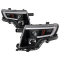 xTune Ford Edge 07-10 Light Bar Projector Headlights - Black (PRO-JH-FEDGE07-LB-BK)