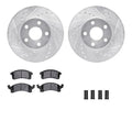 R1 90-05 Buick Skylark Front Drilled & Slotted Silver Brake Rotor Set w/Ceramic Pads and Hardware