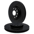 R1 Concepts 17-25 Alfa Romeo Giulia Slotted Black Disc Brake Rotor Set - Rear