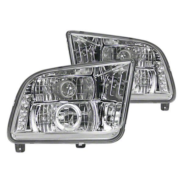Ford Mustang 05-09 PROJECTOR HEADLIGHTS - Clear Chrome