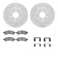 R1 06-09 Chevy TrailBlazer Front Drill/Slot Carbon Coated Rotor Set w/Optimum Pads