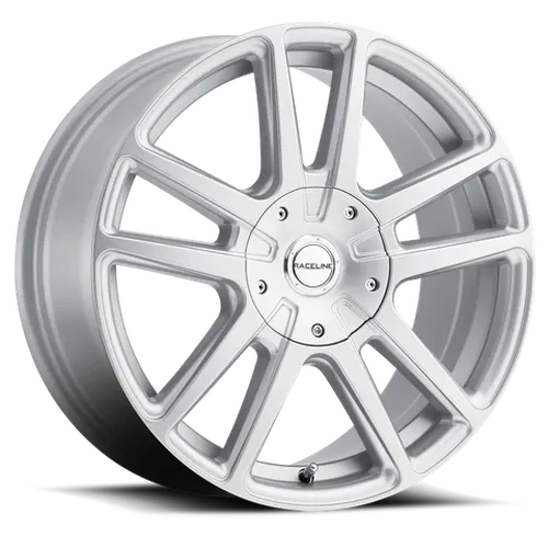 Raceline 145S Encore 18x8in / 5x110/5x114.3 BP / 40mm Offset / 72.62mm Bore - Gloss Silver Wheel