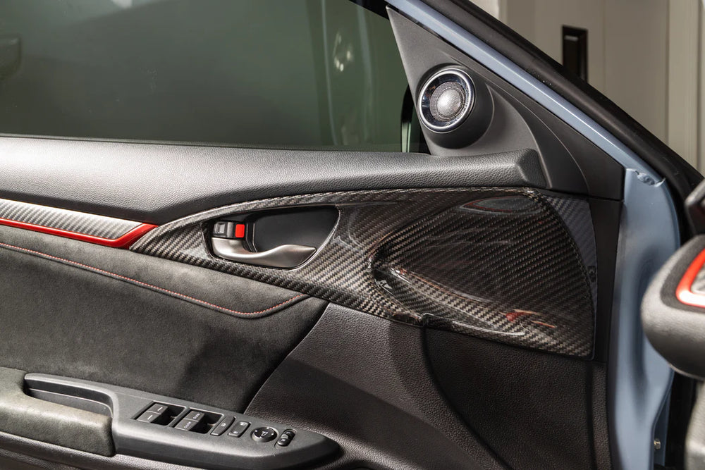 1621 CIVIC/CIVIC TYPE R LE CARBON FIBER INTERIOR DOOR HANDLE TRIM COVERS FULL S