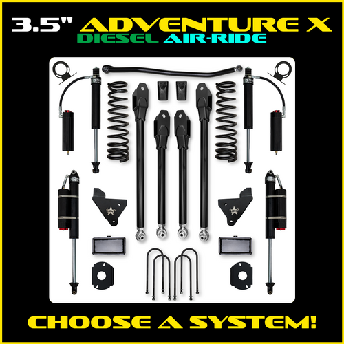 13C RAM 3500 HD 4X4 3.5IN ADVENTURE X PRO ELITE SYSTEM W/2 5/8 RR SHOCKS FRONT/REAR LIFT KIT