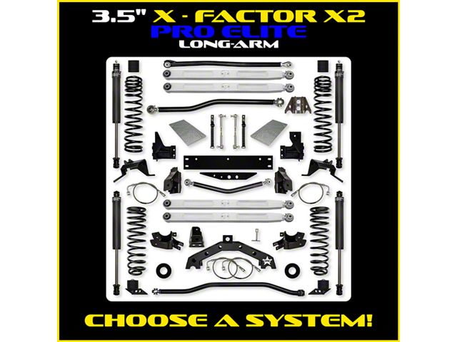 0718 WRANGLER JKU 4DOOR3.5IN X FACTOR X2 PRO LONG ARM B51