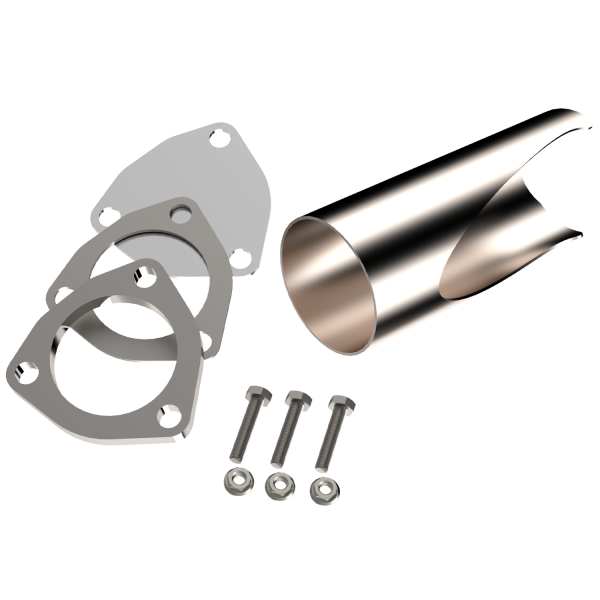 2.50 INCH STAINLESS STEEL QTP DIY EXHAUST CUTOUT PIPE