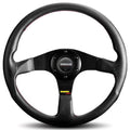 Momo Tuner Steering Wheel 350 mm - Black Leather/Red Stitch/Black Spokes