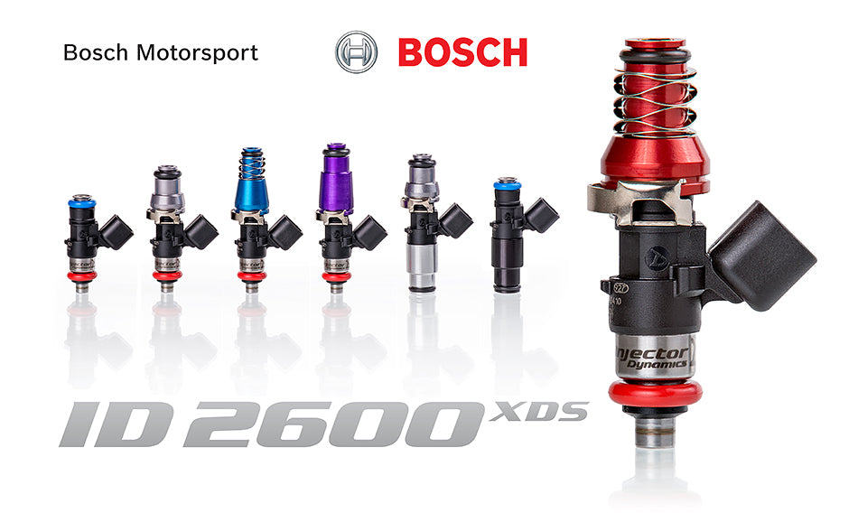 Injector Dynamics 2600-XDS Injectors - WRX SFC Rail - 14mm Grey Top - 2x8mm Lower Rings (Set of 4)