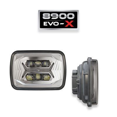J.W. Speaker 12-24V DOT ECE LED RHT High Low Beam Heated Headlight with Front Position with Chrome Bezel 0562621