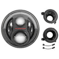 J.W. Speaker 12-24V DOT ECE LED High and Symmetric Low Beam Headlight with Front Position with Chrome Bezel 0562281