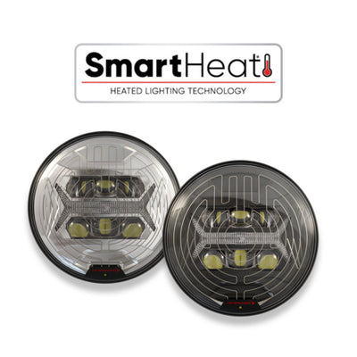 J.W. Speaker 12-24V ECE LED RHT 5-in-1 Heated Headlight with Black Bezel 0562251